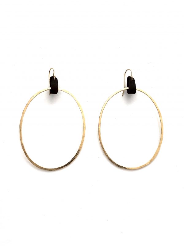 Hand Hammered Oblong Hoops