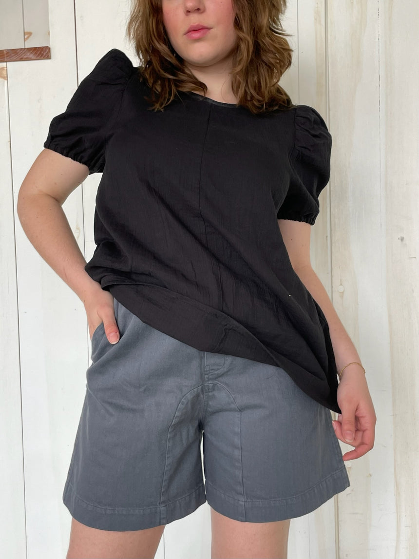 Twill Short in Charcoal