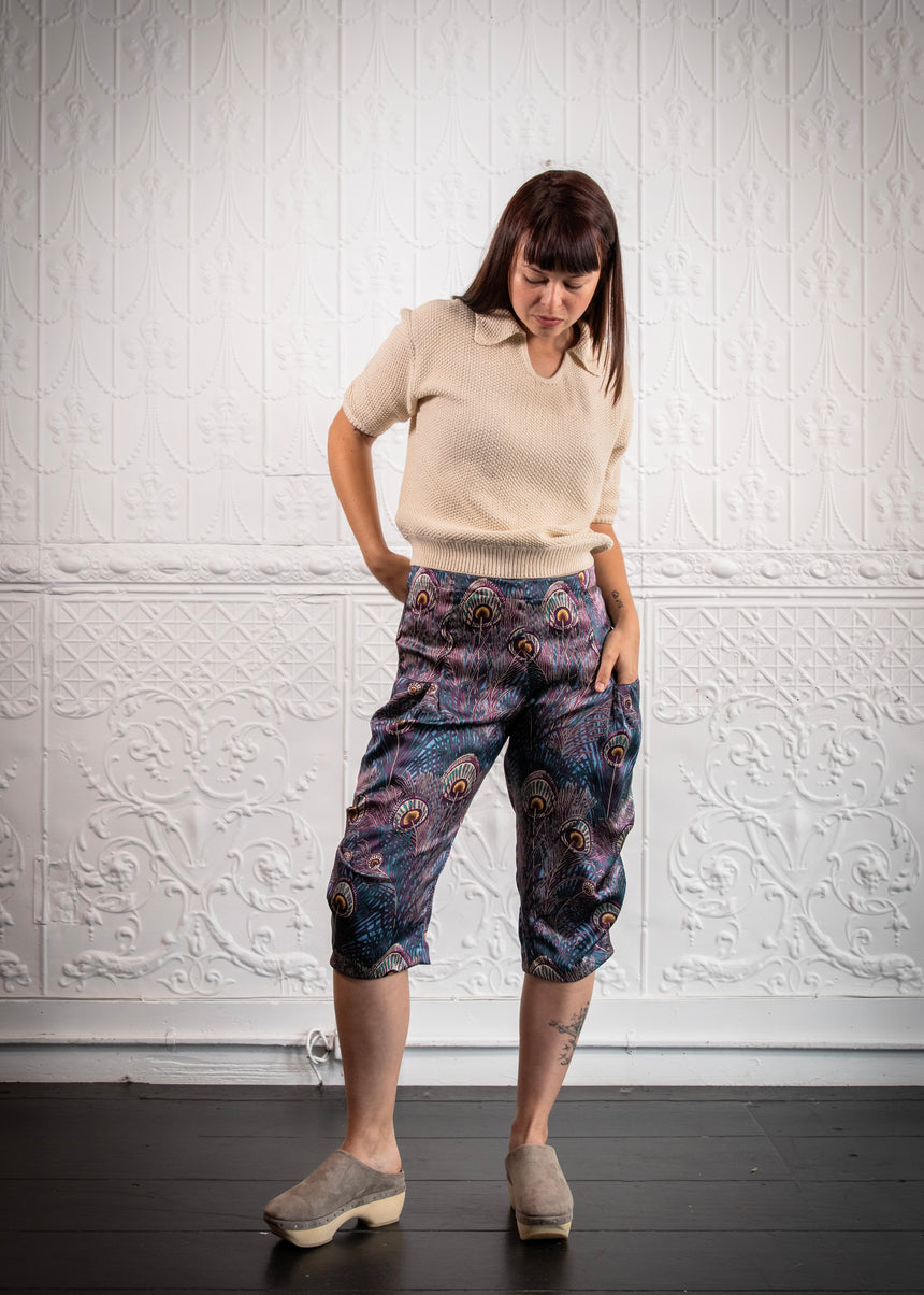 Side Drap Pant in Royal Hera