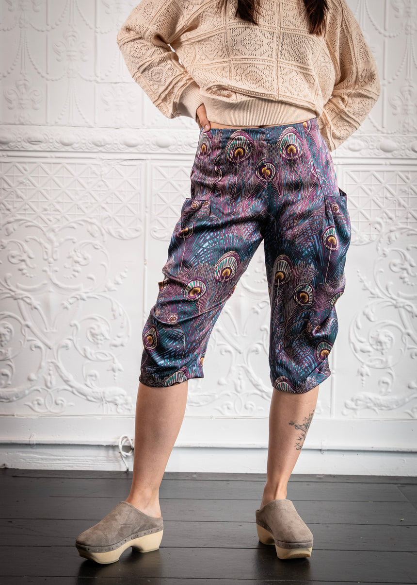Side Drap Pant in Royal Hera