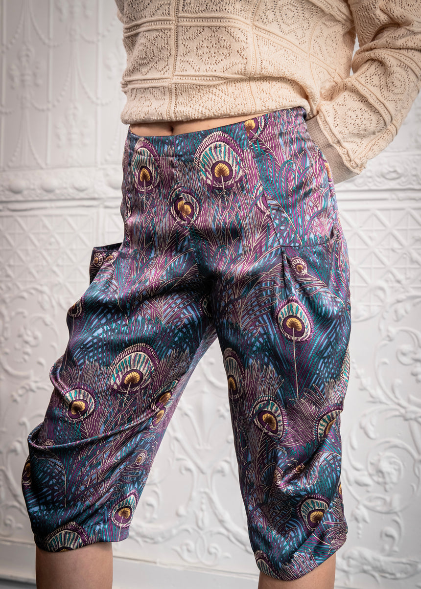 Side Drap Pant in Royal Hera