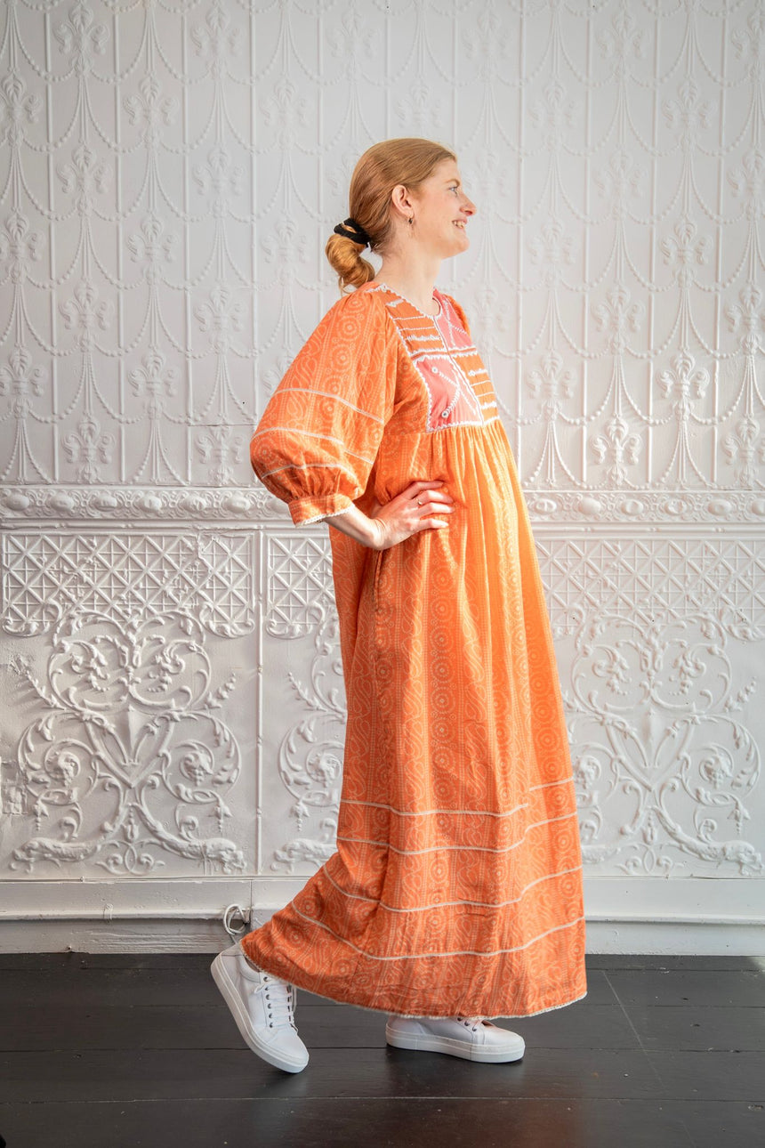 Seema Chomu Kaftan in Coral